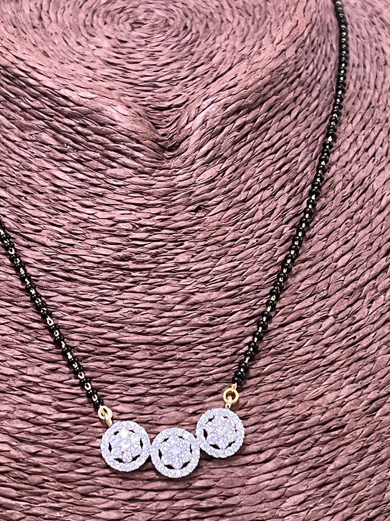 Round Silver Flower Plated Mangalsutra