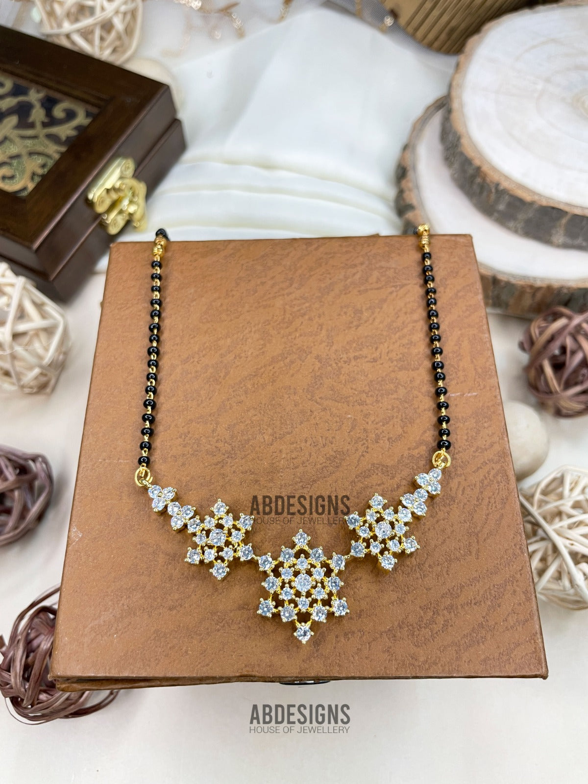 Rupali Ganguly Inspired From Anupamaa Gold Plated Diamond Flower Mangalsutra