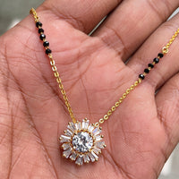 Thumbnail for Rajjo Celesti Bairagey Inspired Statement Cz Diamond Golden Plated Mangalsutra