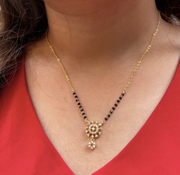 Gold Diamond Solitaire Mangalsutra