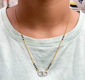 Simple American Diamond Mangalsutra Designs