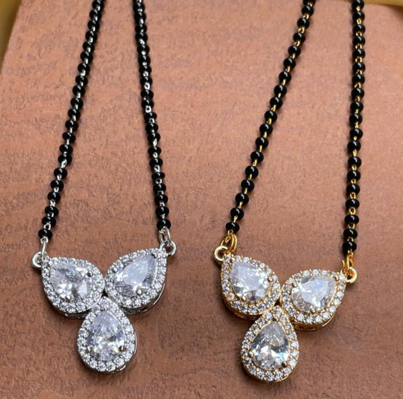 Silver and Gold Women's Alloy Mangalsutra Set | Abdesigns