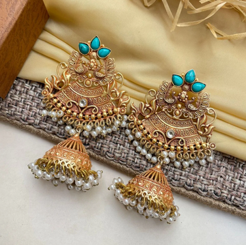 Gold Hoop Amrapali Antique Peacock Earrings | Abdesigns