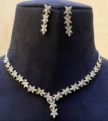 Silver Diamond Choker - Silver Short Necklace
