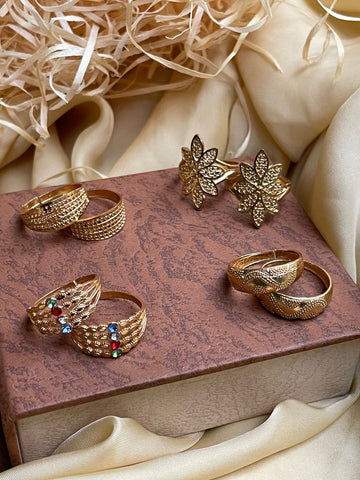 Trending Gold Plating Toe Rings Combo