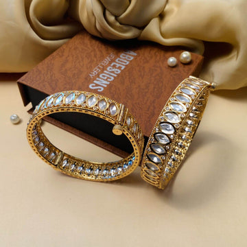 Premium bridal Polki stone bangles set by Abdesigns Jewellery
