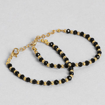 Gold and black beaded bracelet designed as elegant Kid's Jewellery for children