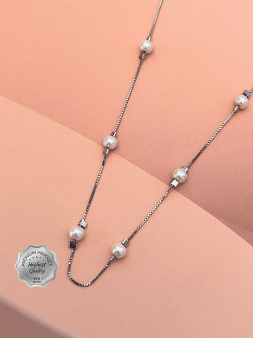 925 Sterling Silver Pearl Chain