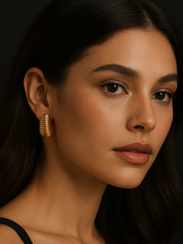 Abdesigns Western Gold Plated Studs Earring