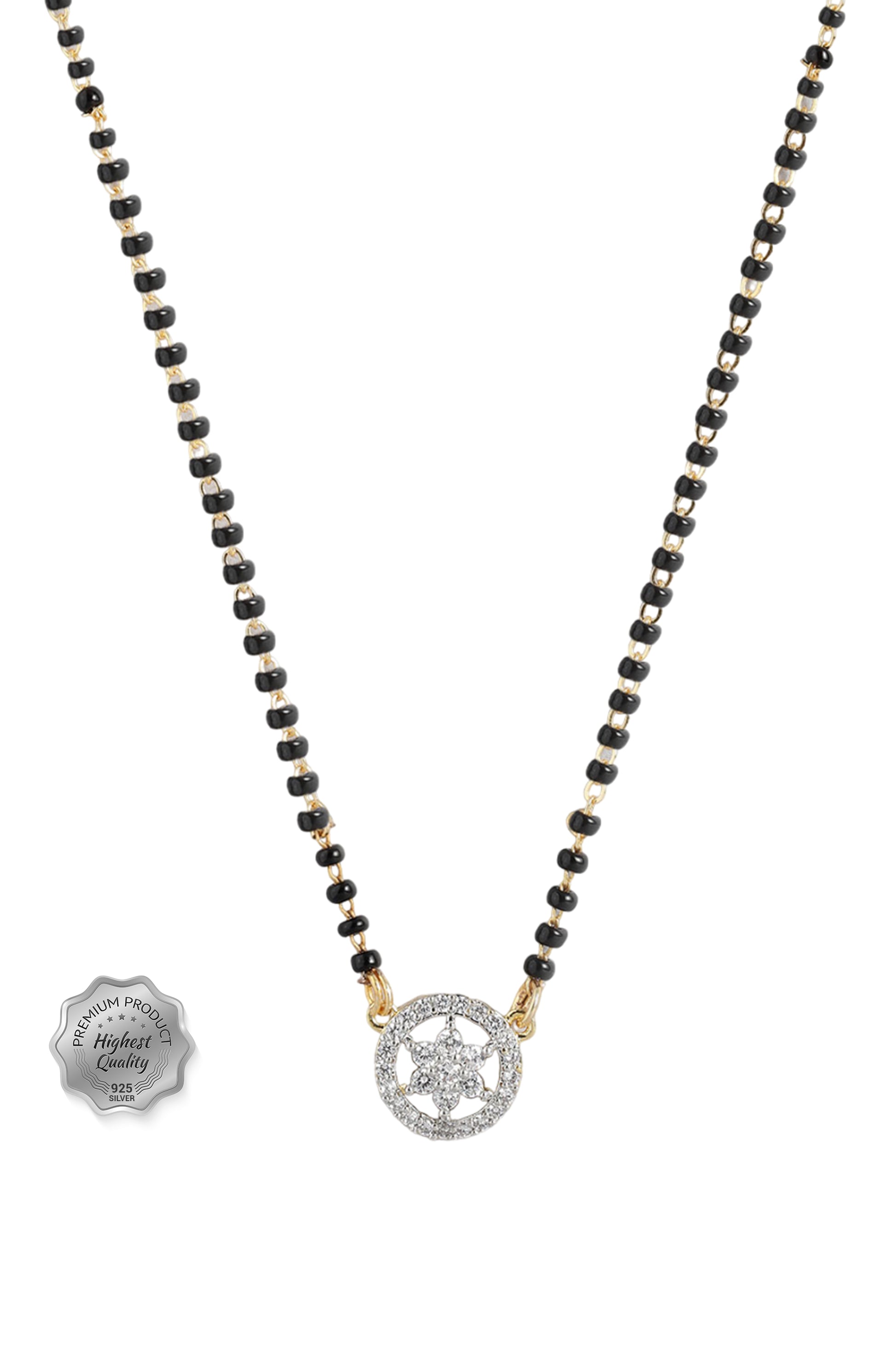 925 Sterling Silver Mangalsutra Diamond Pendant