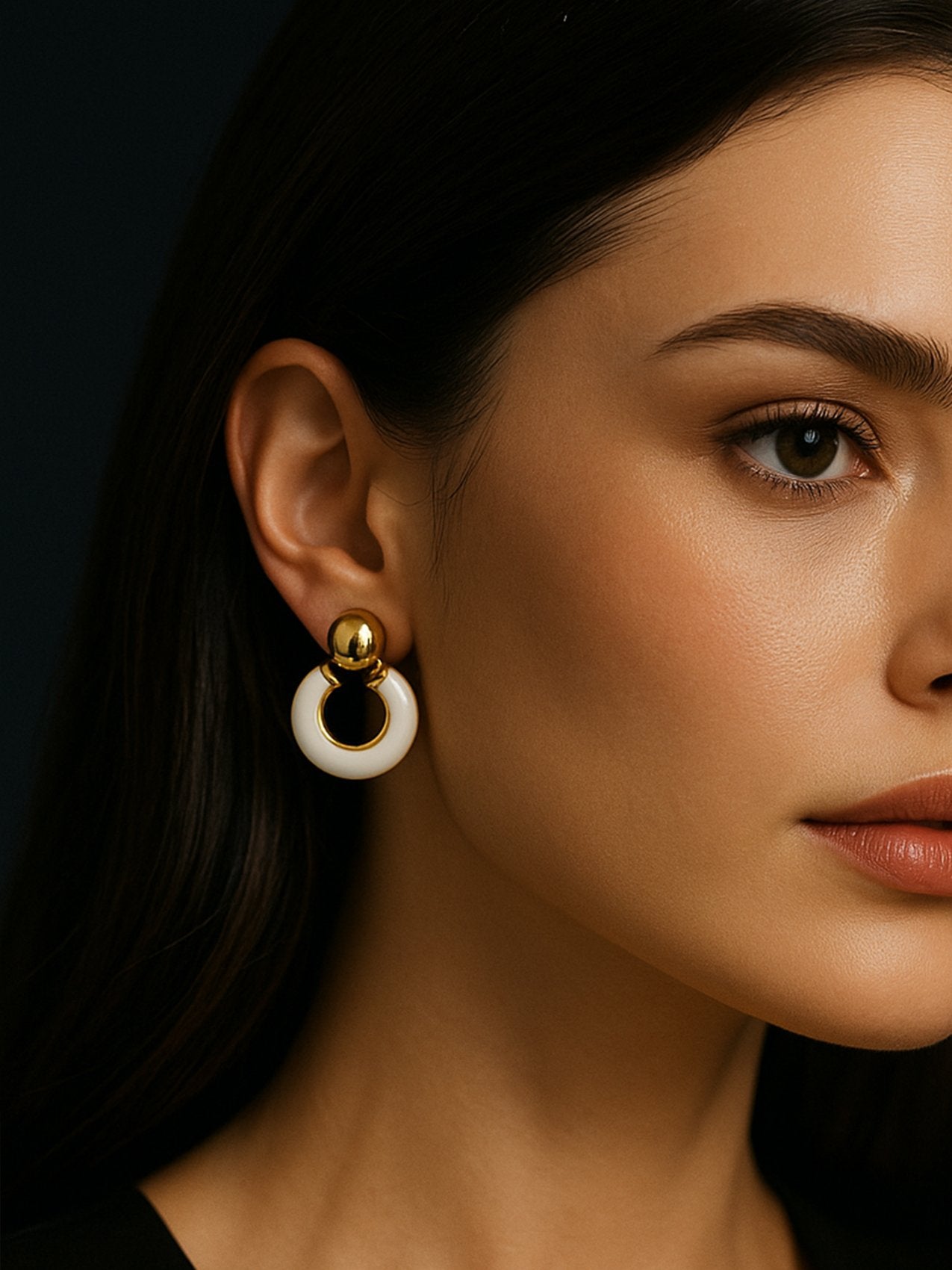 Abdesigns Trendy Gold Plated Western Hoop Earring