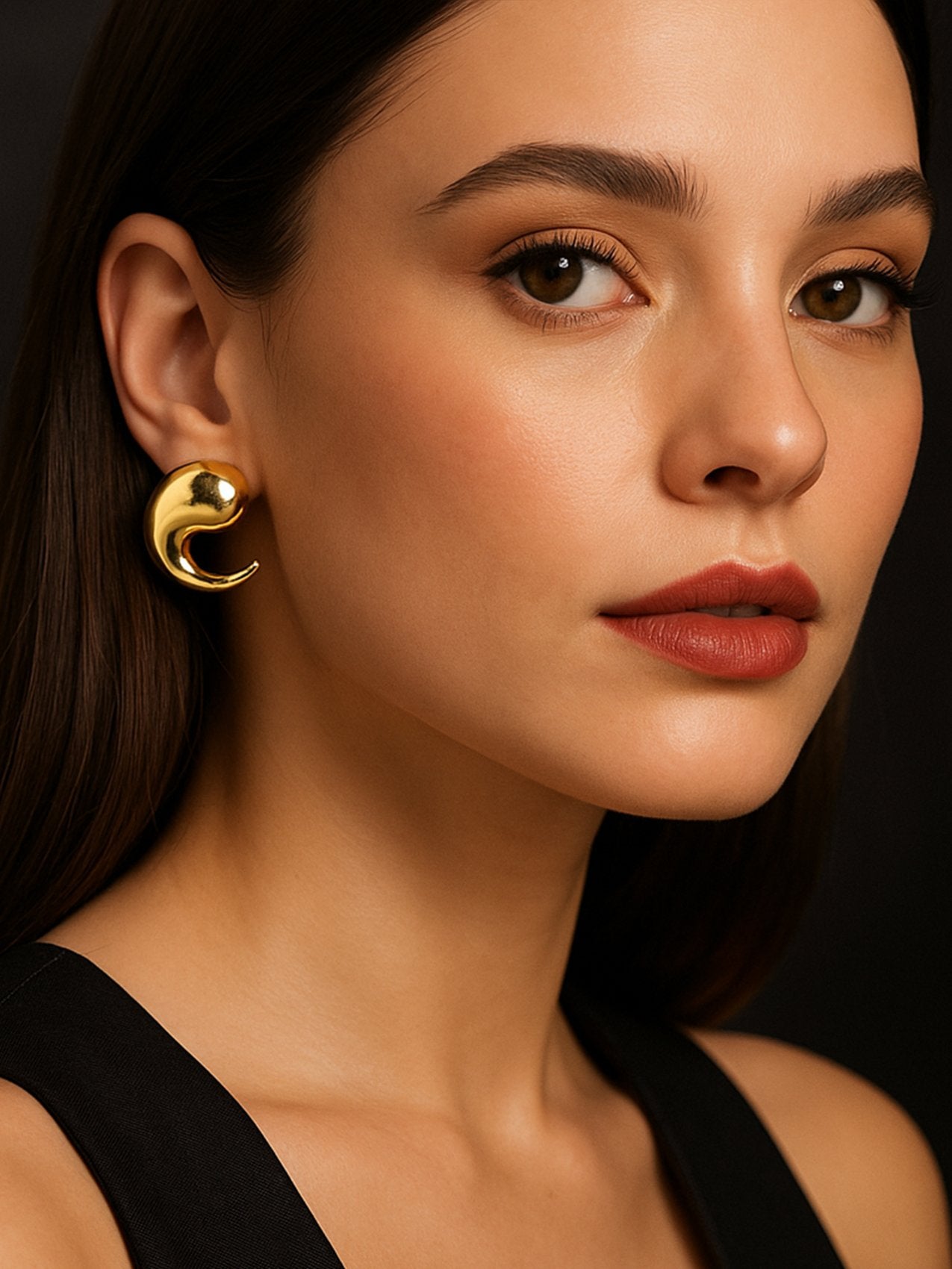 Abdesigns Western Gold Plated Invert Tear Drop Earring