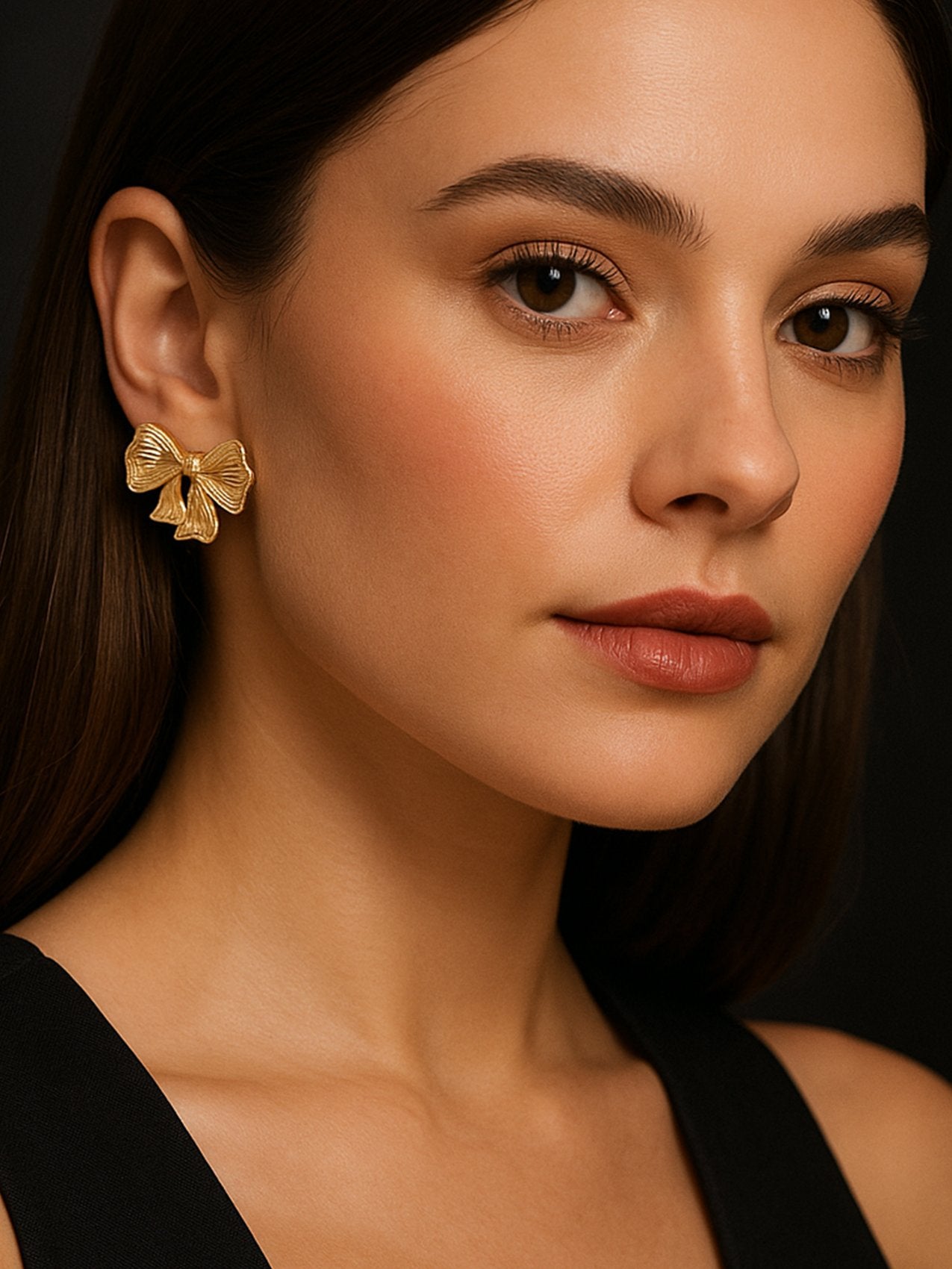 Abdesigns Gold Plated Western Bow Earring