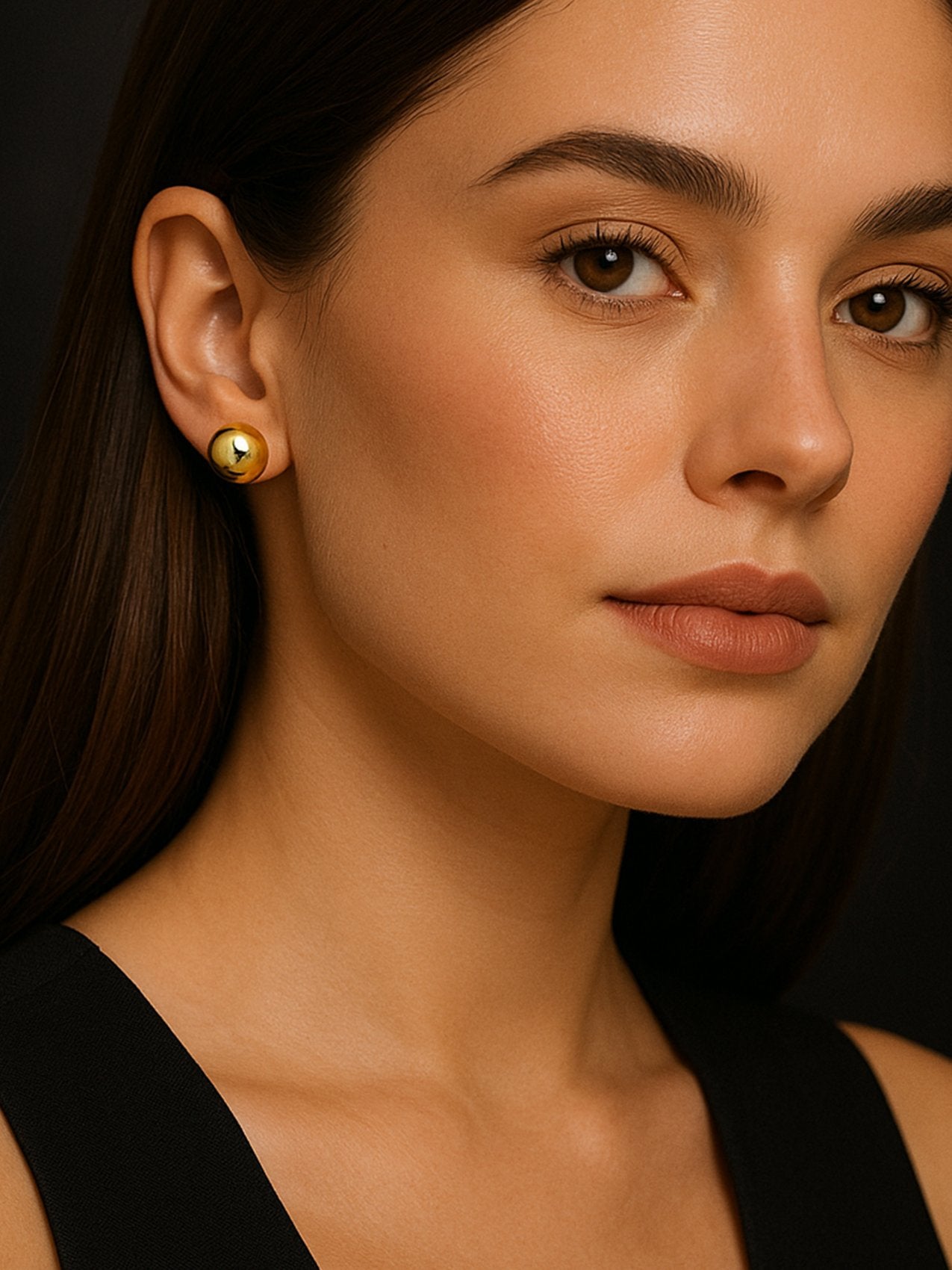 Abdesigns Gold Plated Western Oval Studs Earring