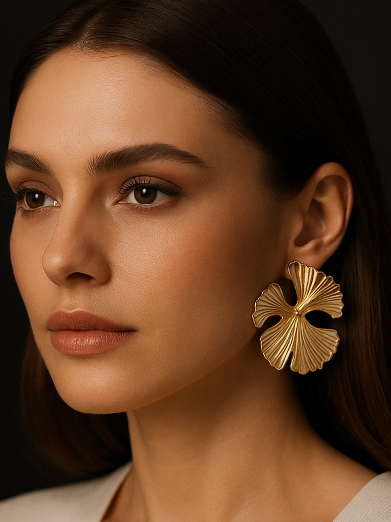 Abdesigns Gold Plated Western Flower Stud Earring