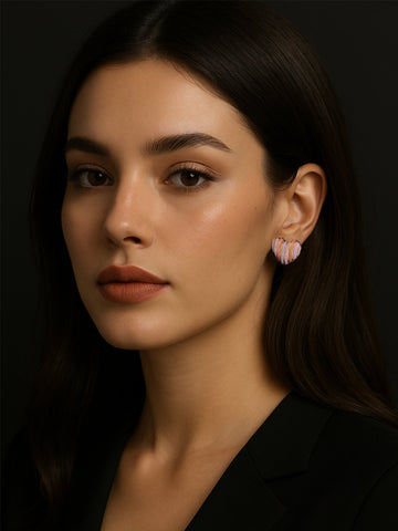 Abdesigns Colourful Gold Plated Heart Stud Earrings