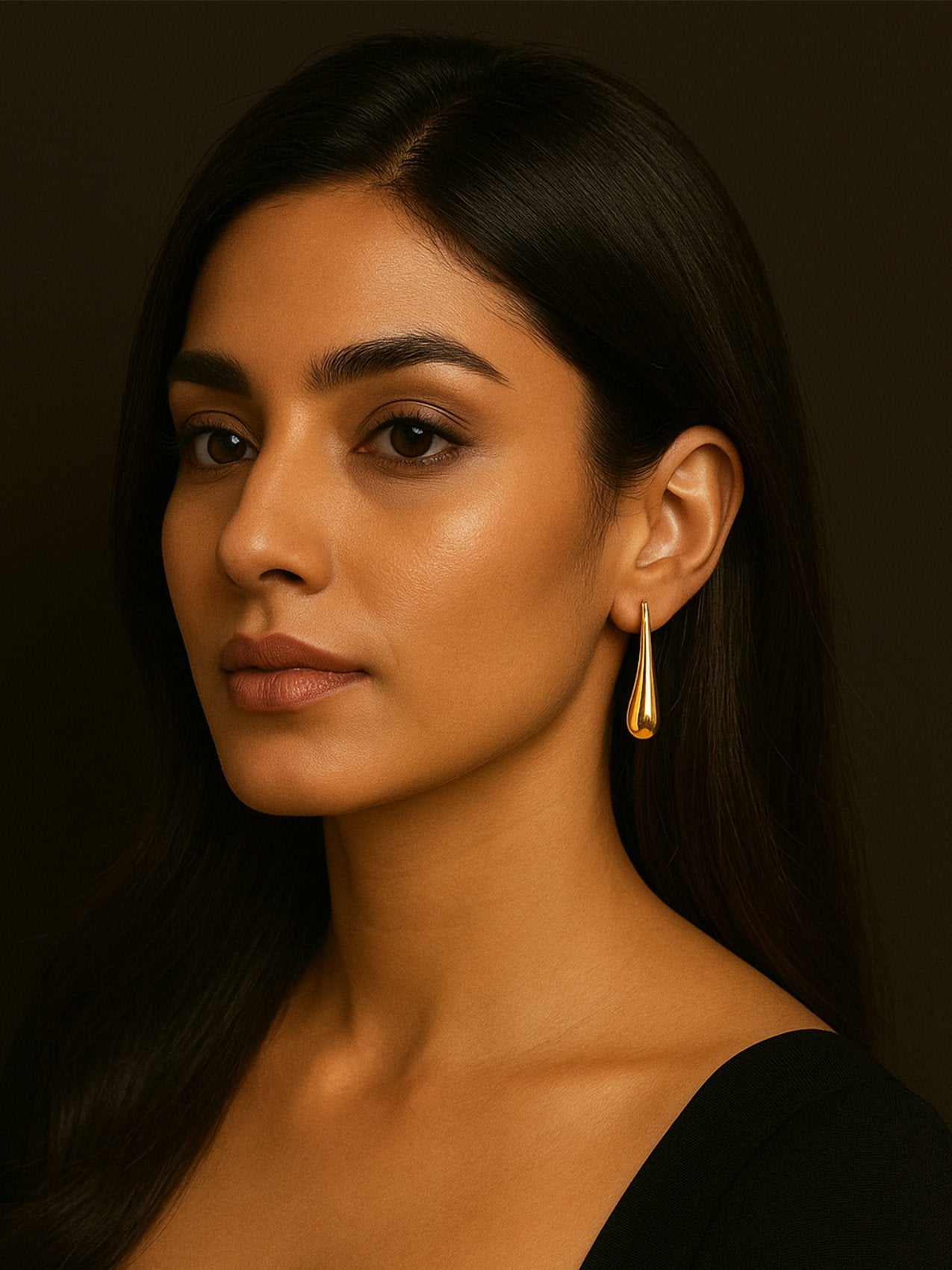Abdesigns Western Gold Plated Big Drop Earring