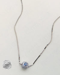 Thumbnail for 925 Fine Silver Ball Elegant Diamond Round Pendant