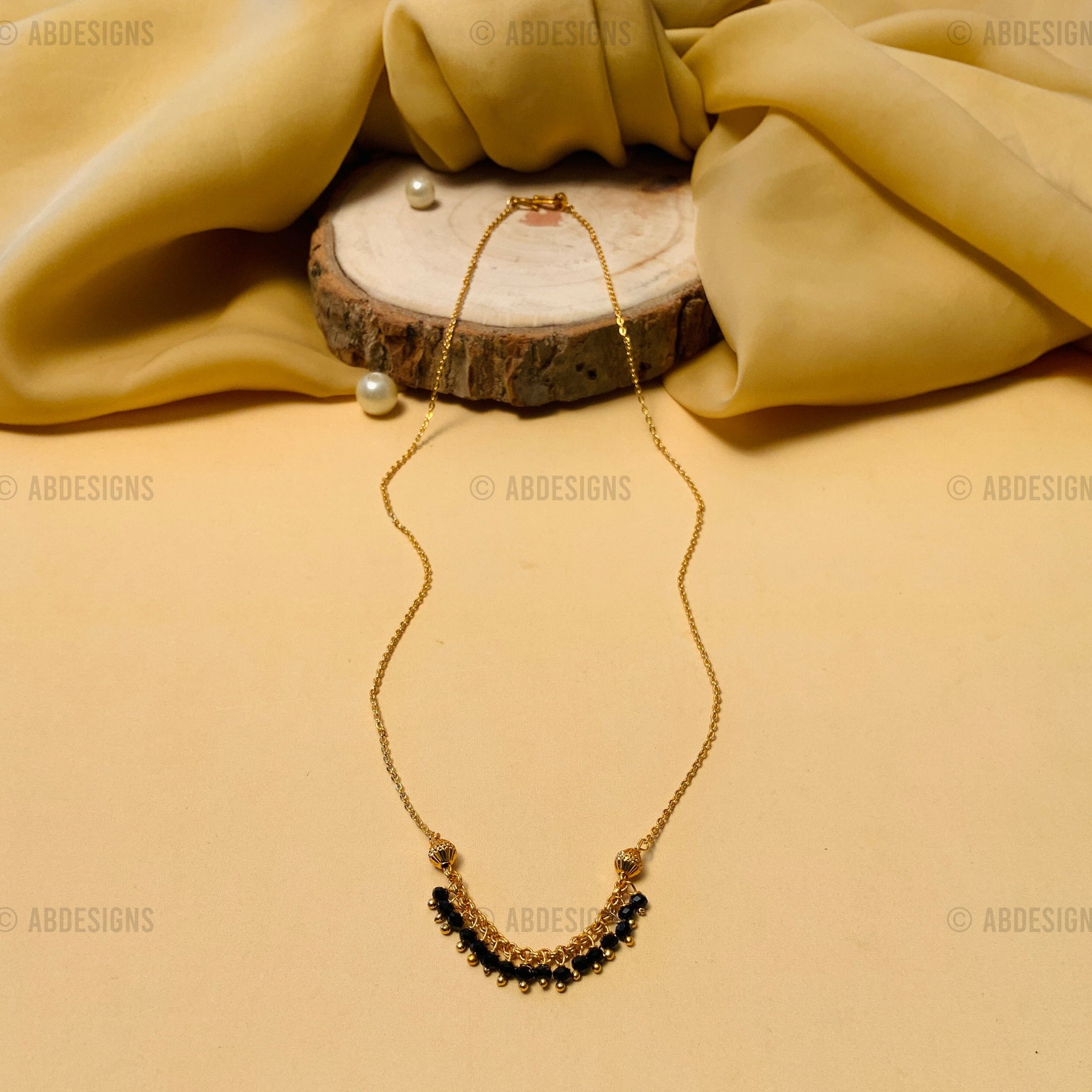 Delicate Fancy Gold Plated Mangalsutra - Abdesignsjewellery