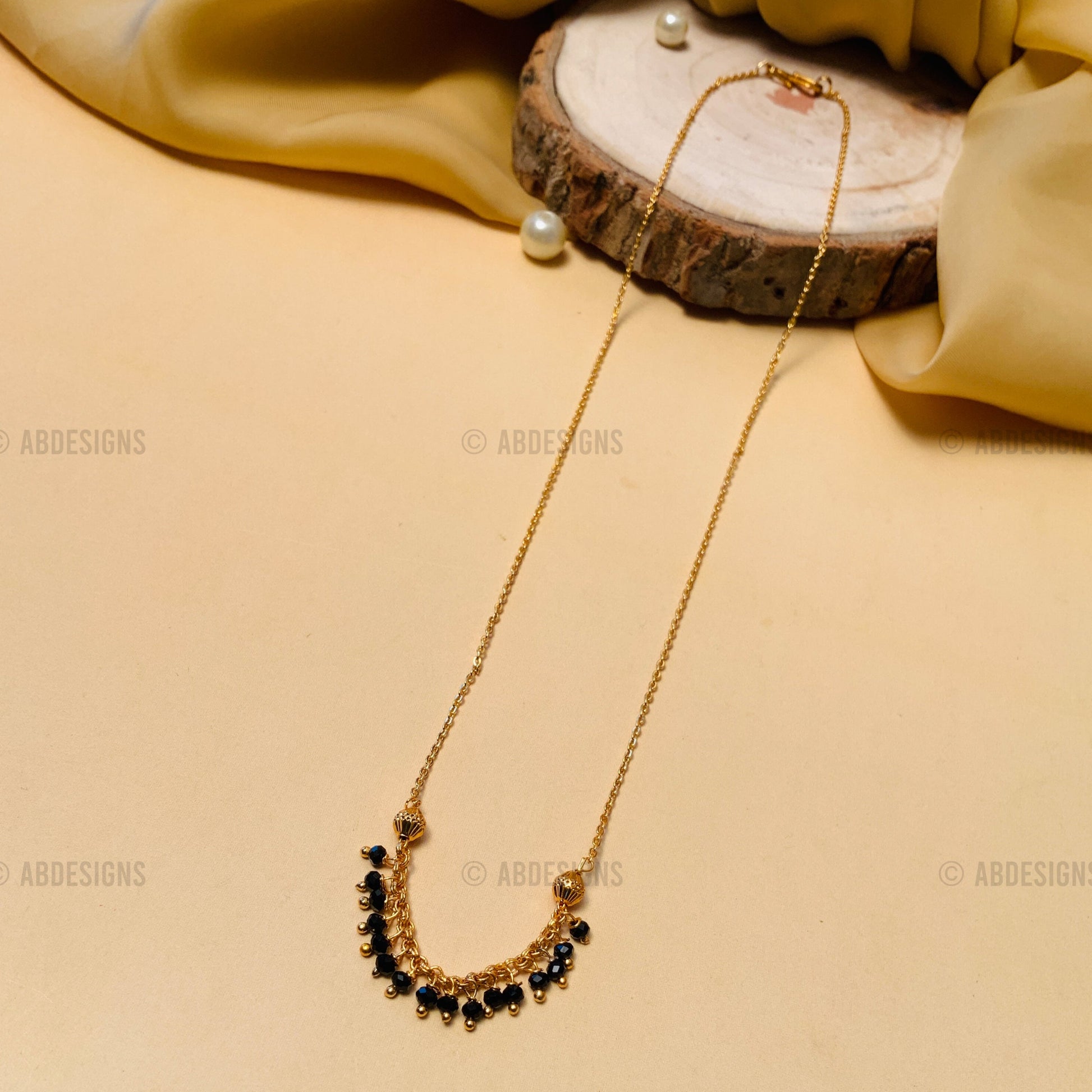Delicate Fancy Gold Plated Mangalsutra - Abdesignsjewellery