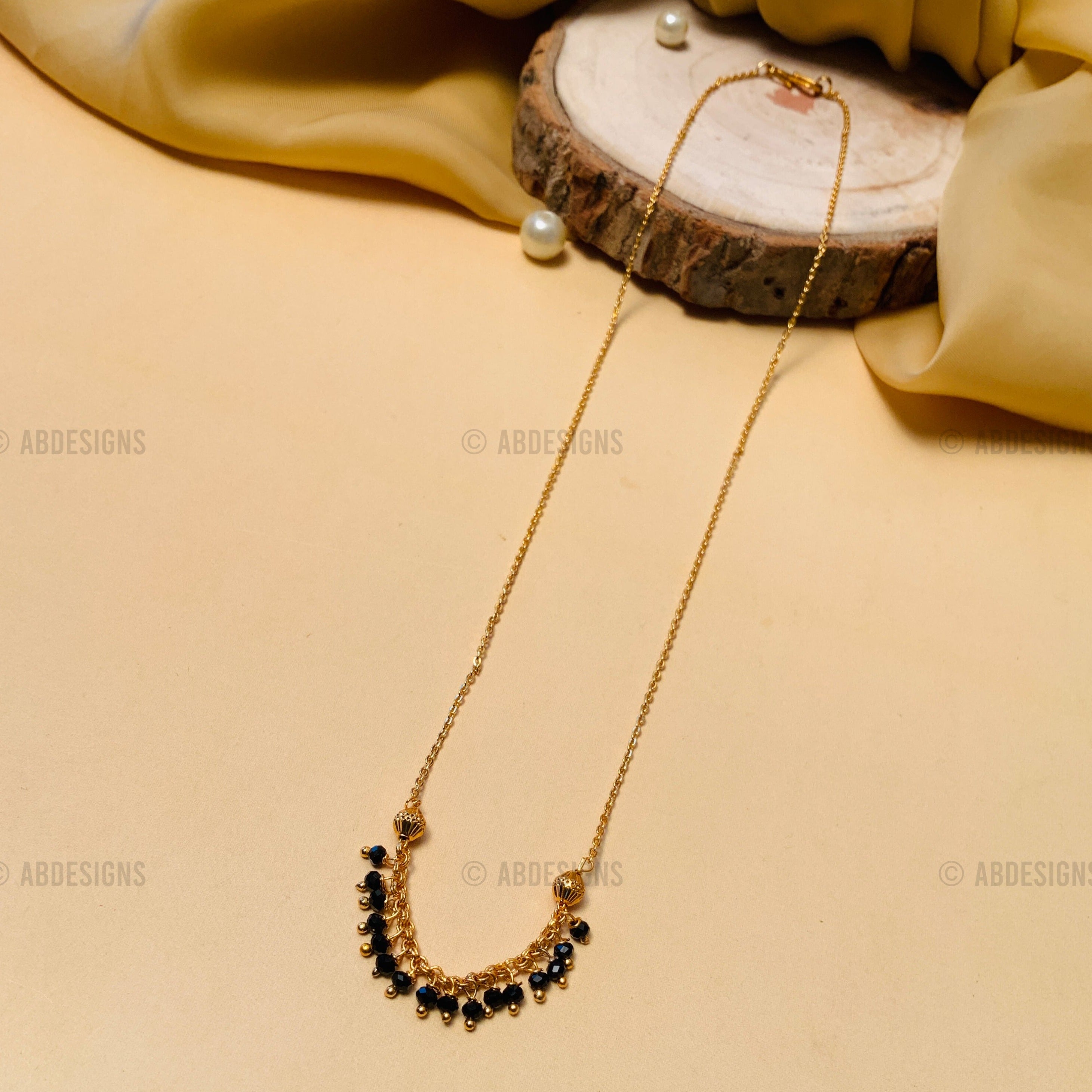 Delicate Fancy Gold Plated Mangalsutra - Abdesignsjewellery