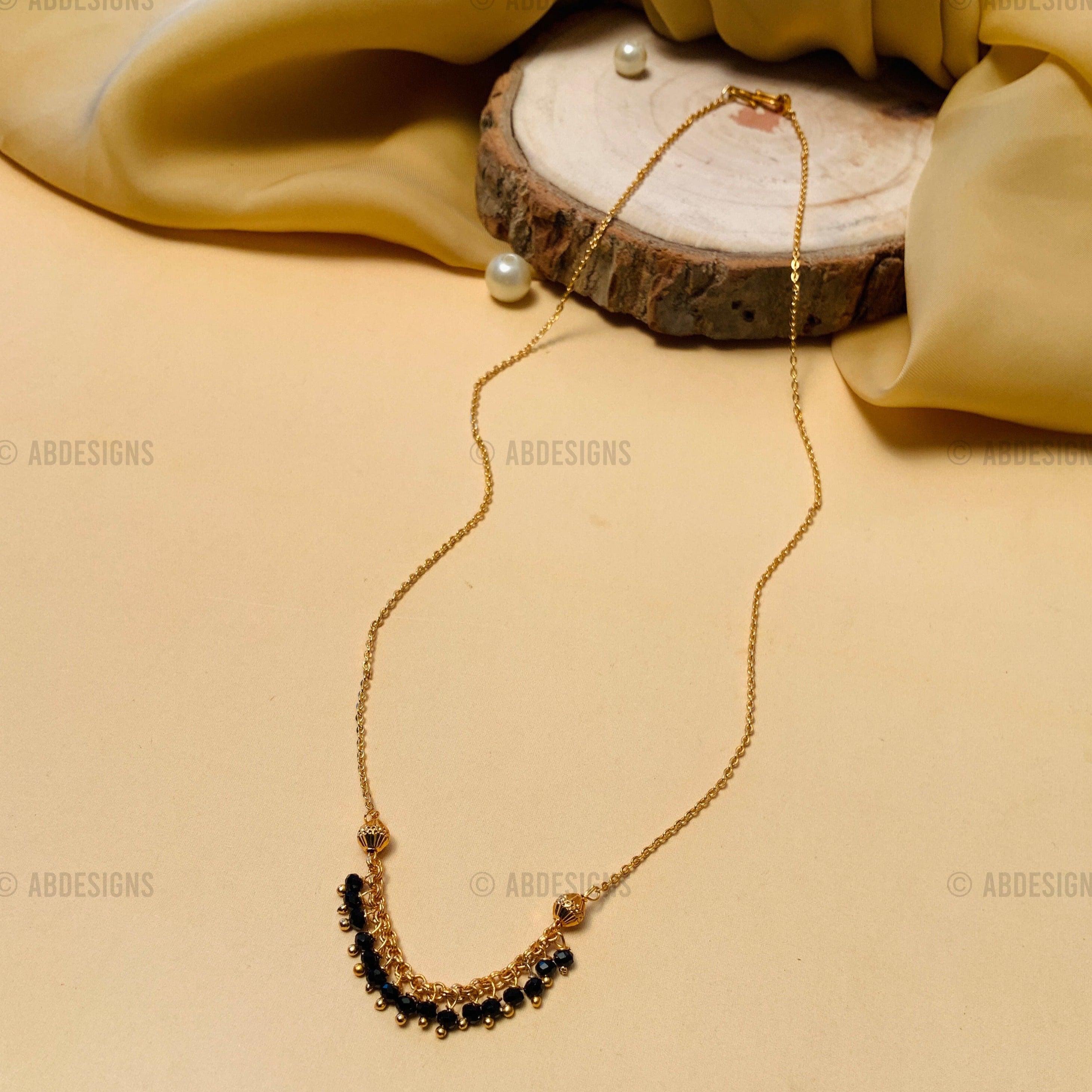 Delicate Fancy Gold Plated Mangalsutra - Abdesignsjewellery