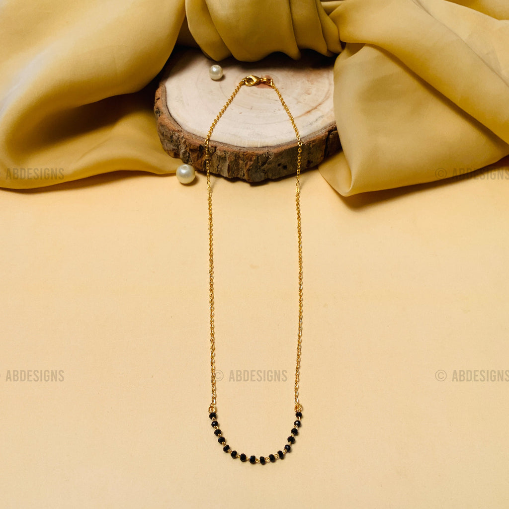 Contemporary Gold Blackbead Mangalsutra - Abdesignsjewellery