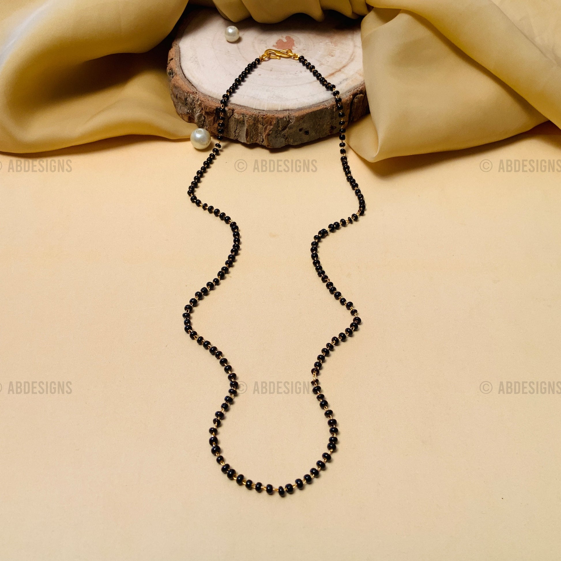 Delightful Black Crystal Mangalsutra - Abdesignsjewellery