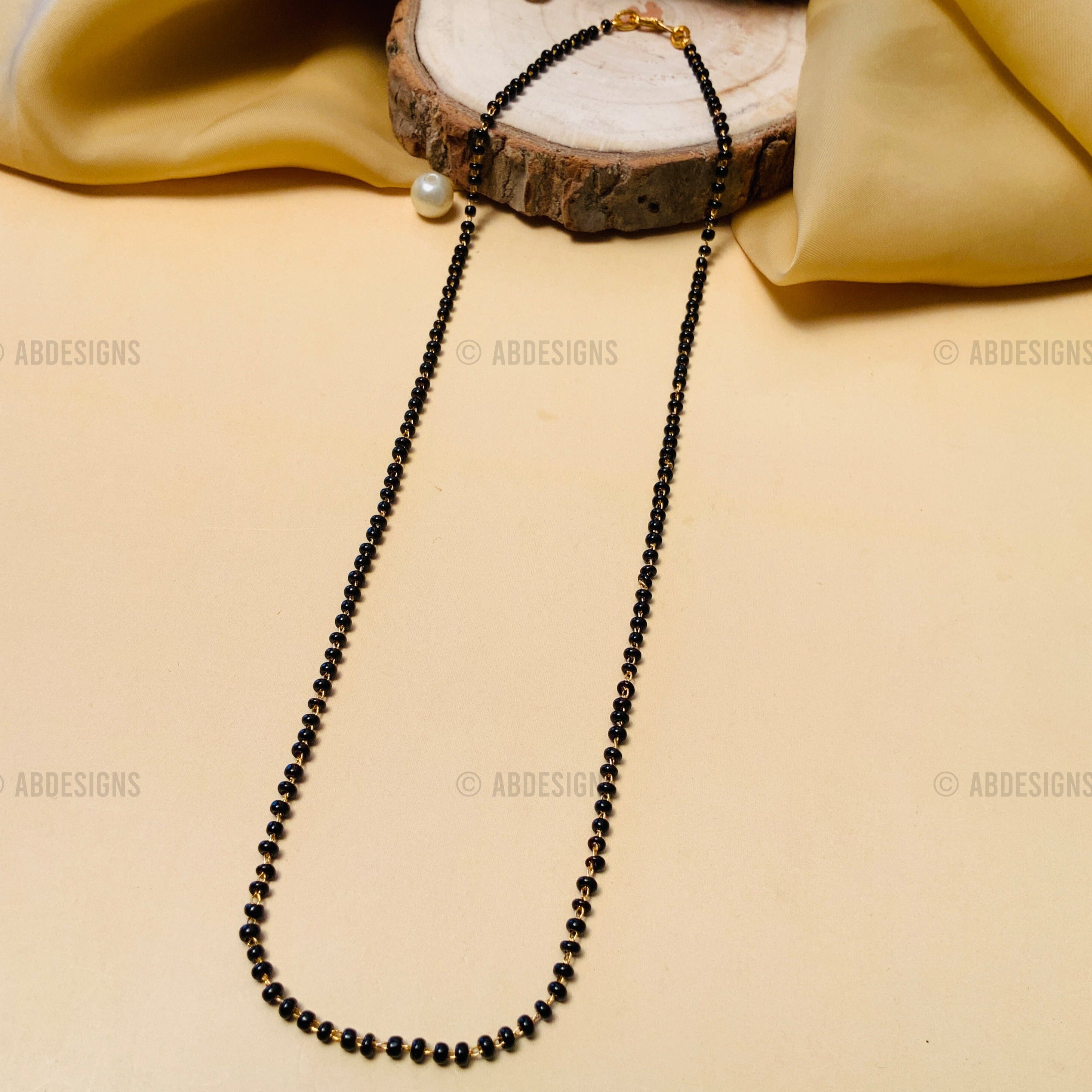 Delightful Black Crystal Mangalsutra - Abdesignsjewellery