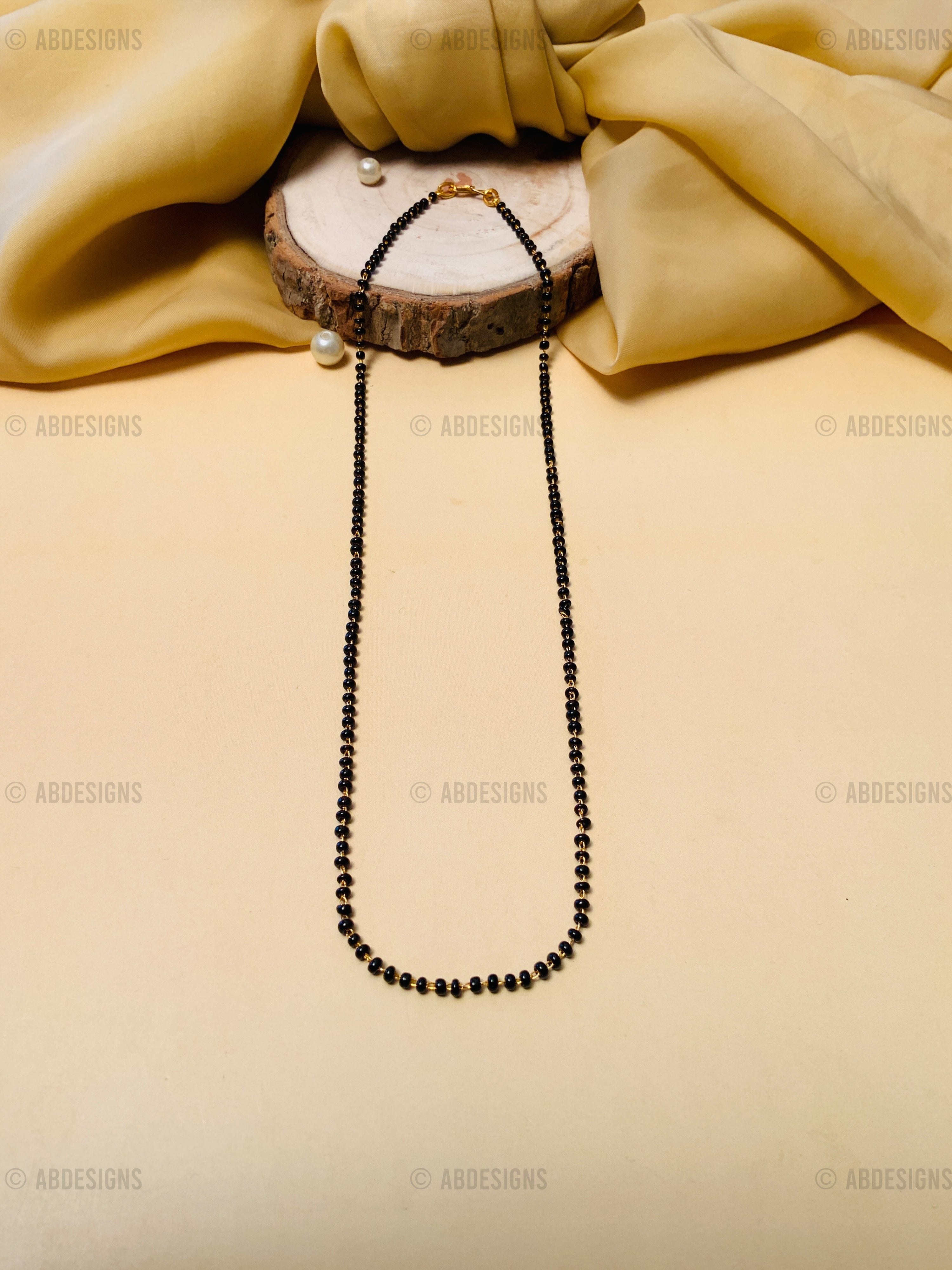 Delightful Black Crystal Mangalsutra - Abdesignsjewellery
