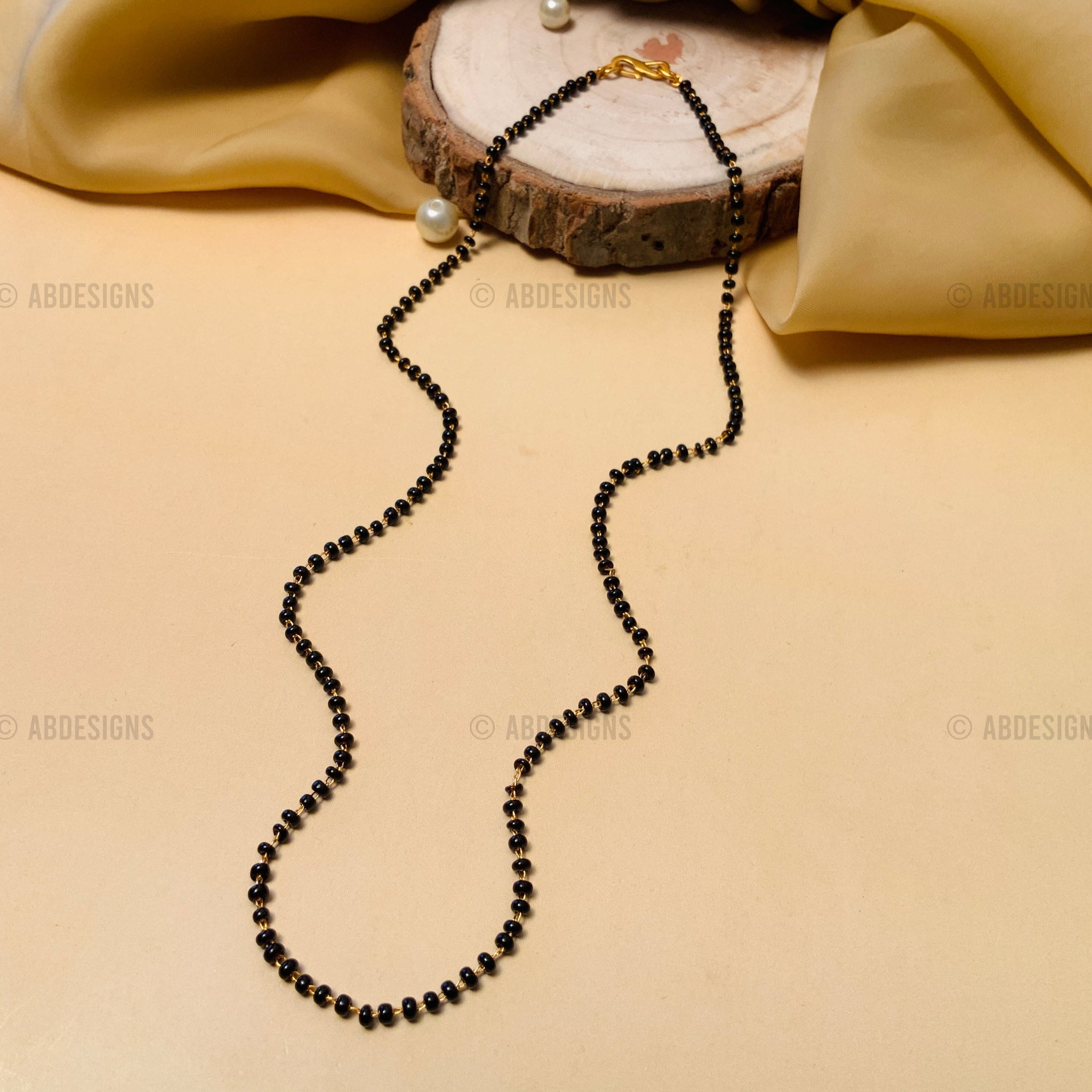 Delightful Black Crystal Mangalsutra - Abdesignsjewellery