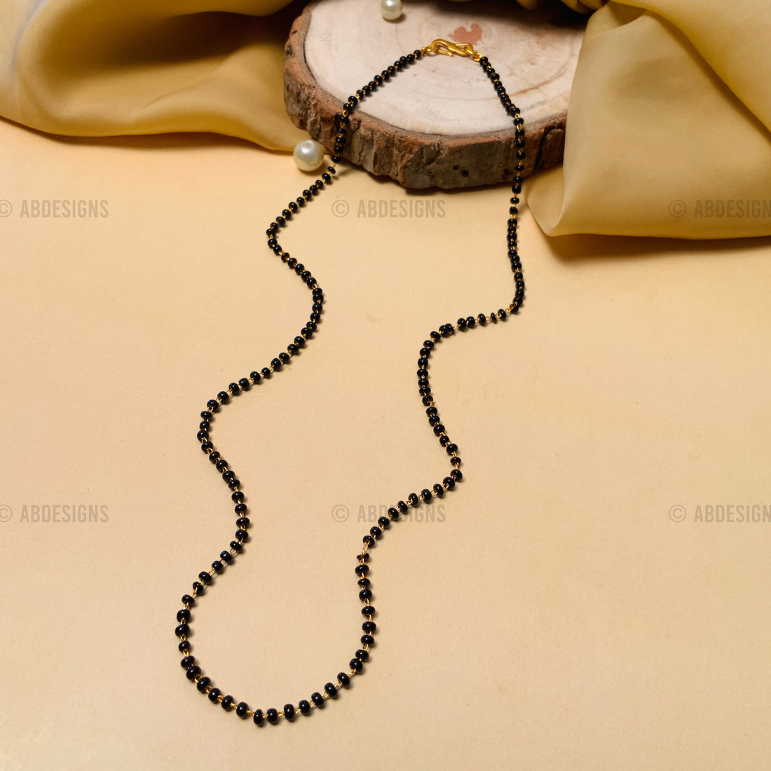 Delightful Black Crystal Mangalsutra - Abdesignsjewellery
