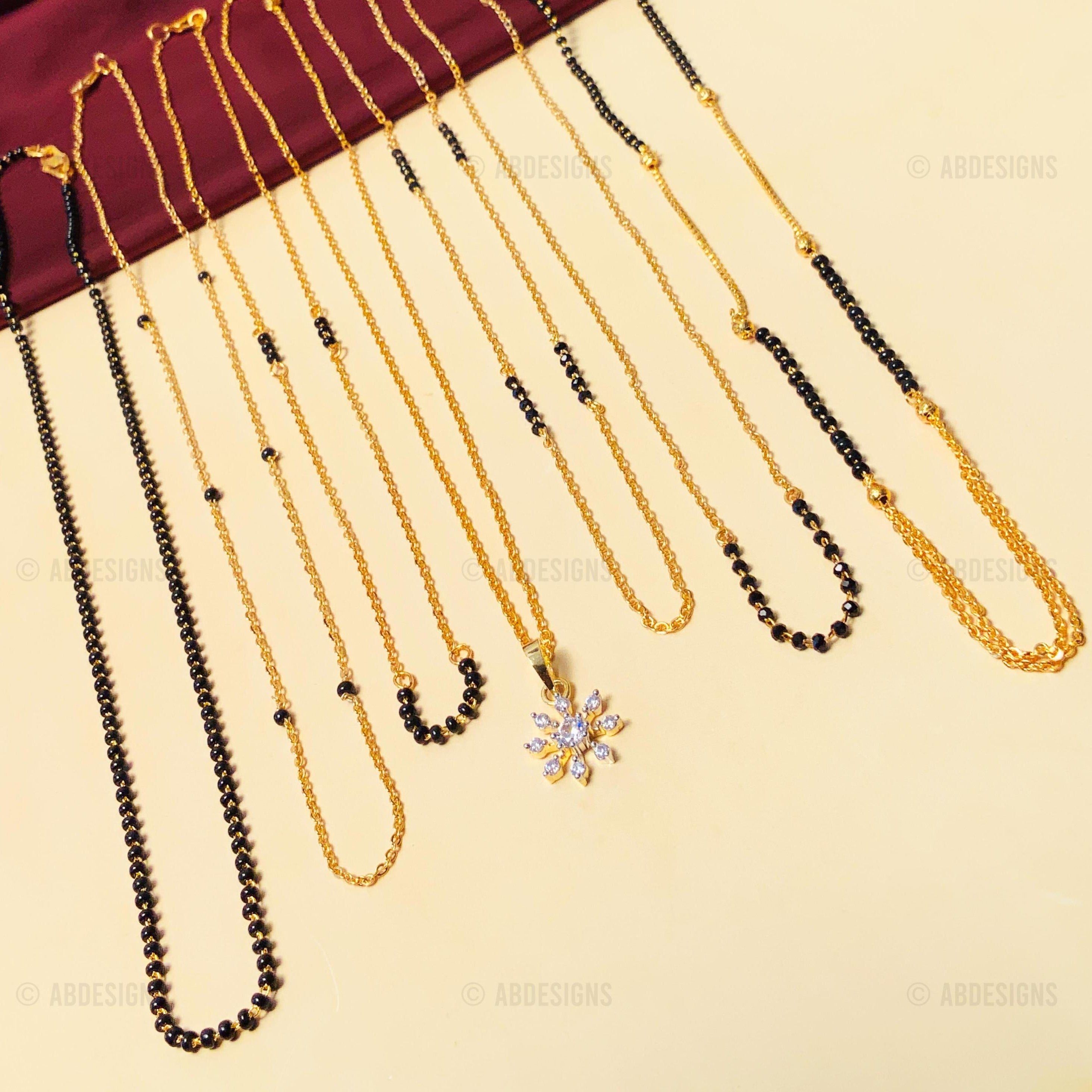 Versatile High Quality Gold Plated American Diamond Mangalsutra Combo