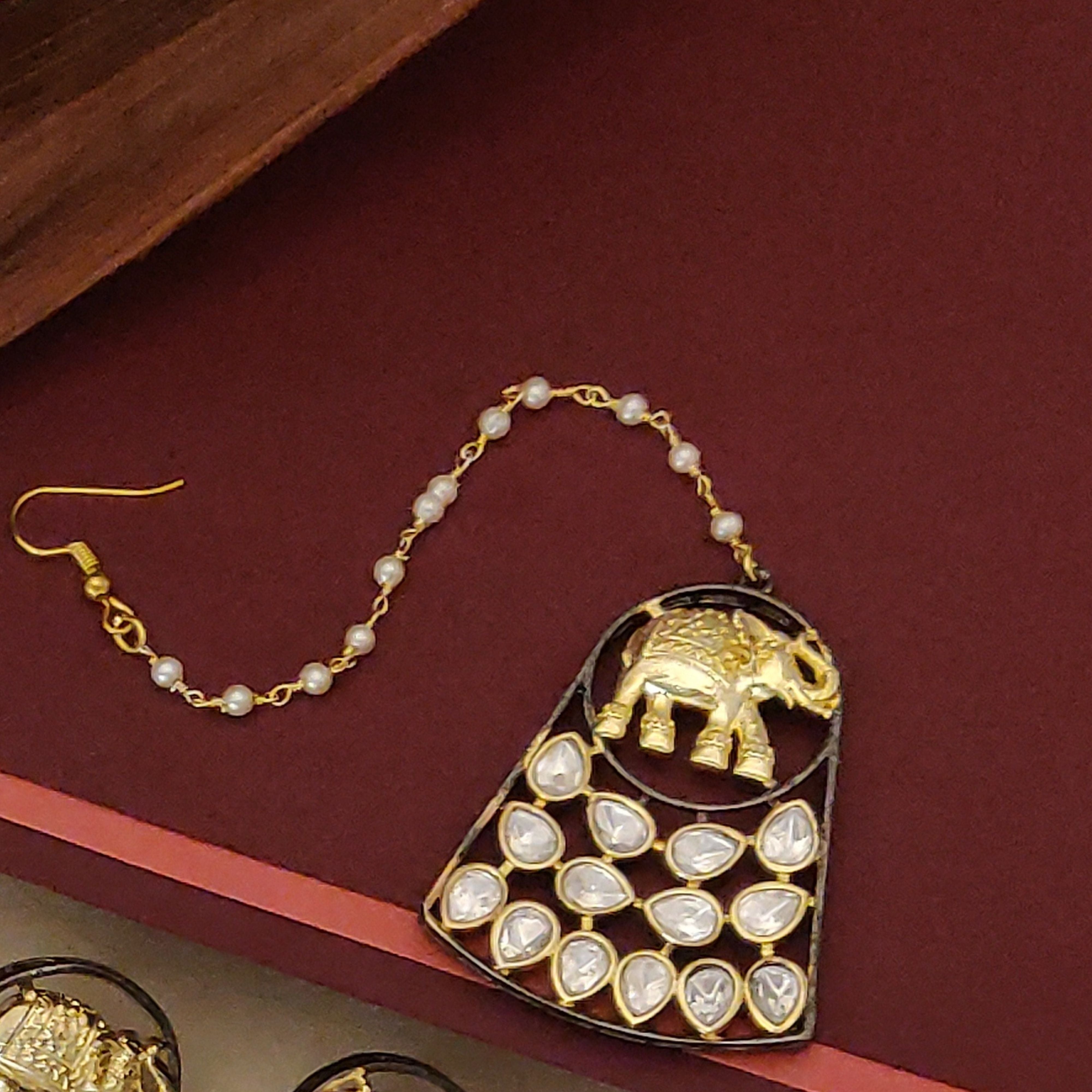 Abdesigns Gold Plated Polki Stones Necklace Set