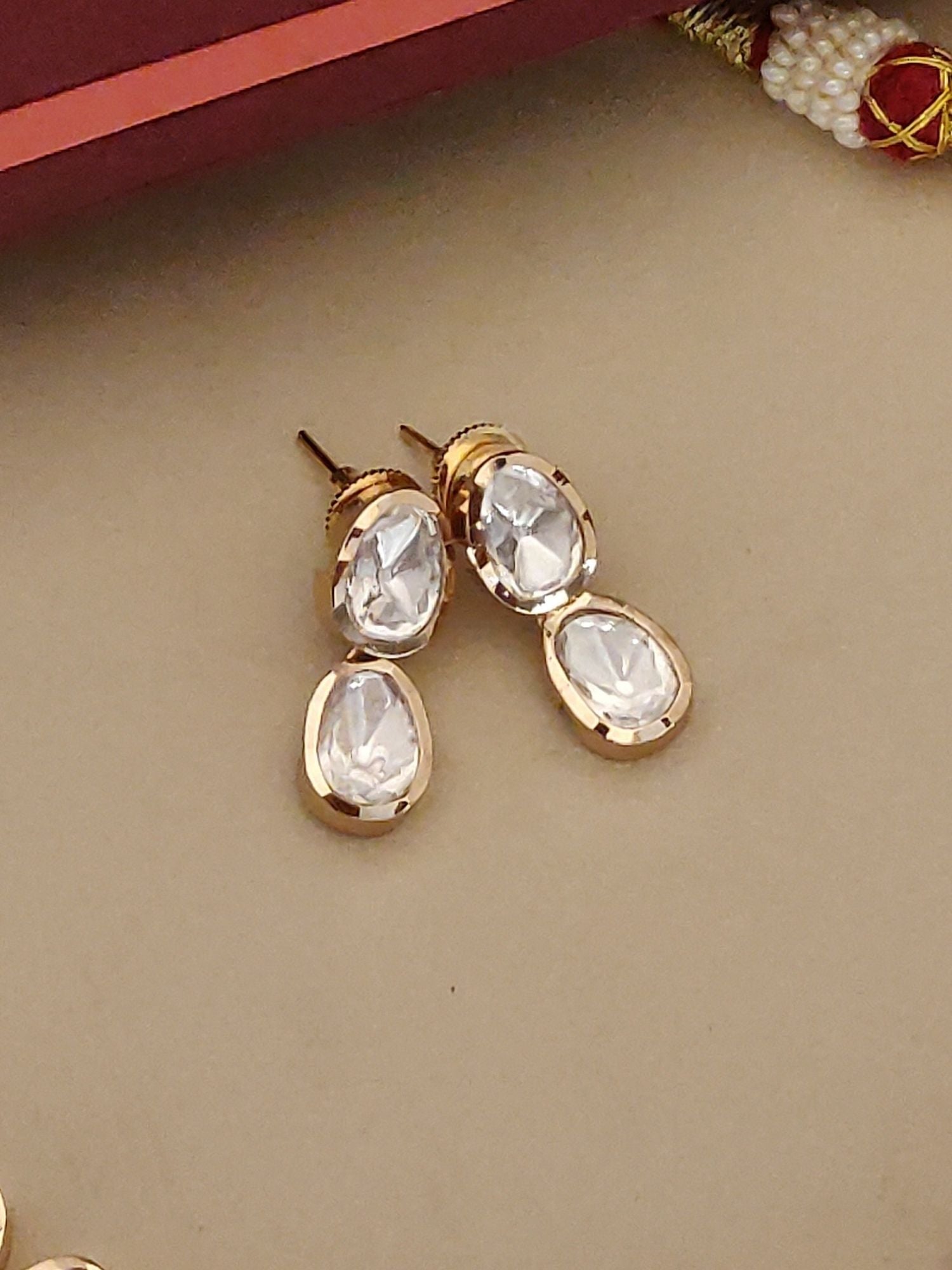 Abdesigns Gold Plated Polki Flower Necklace