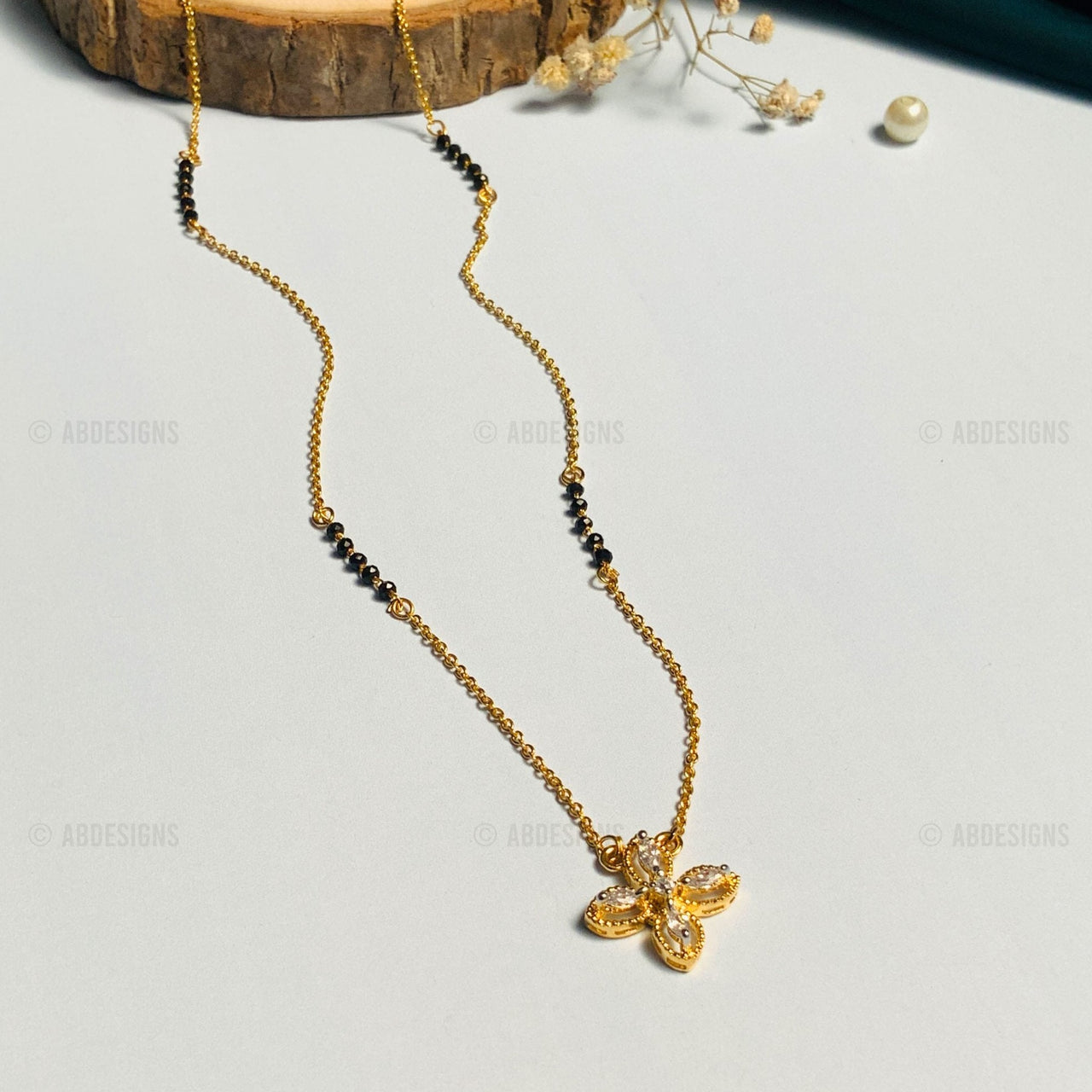 Luxurious Gold Plated Floral Mangalsutra