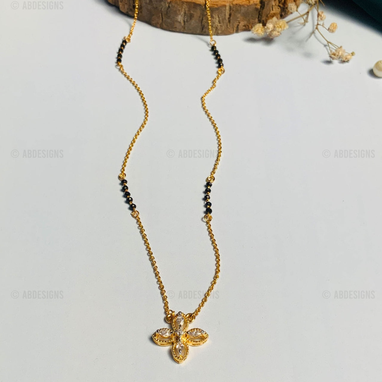 Luxurious Gold Plated Floral Mangalsutra