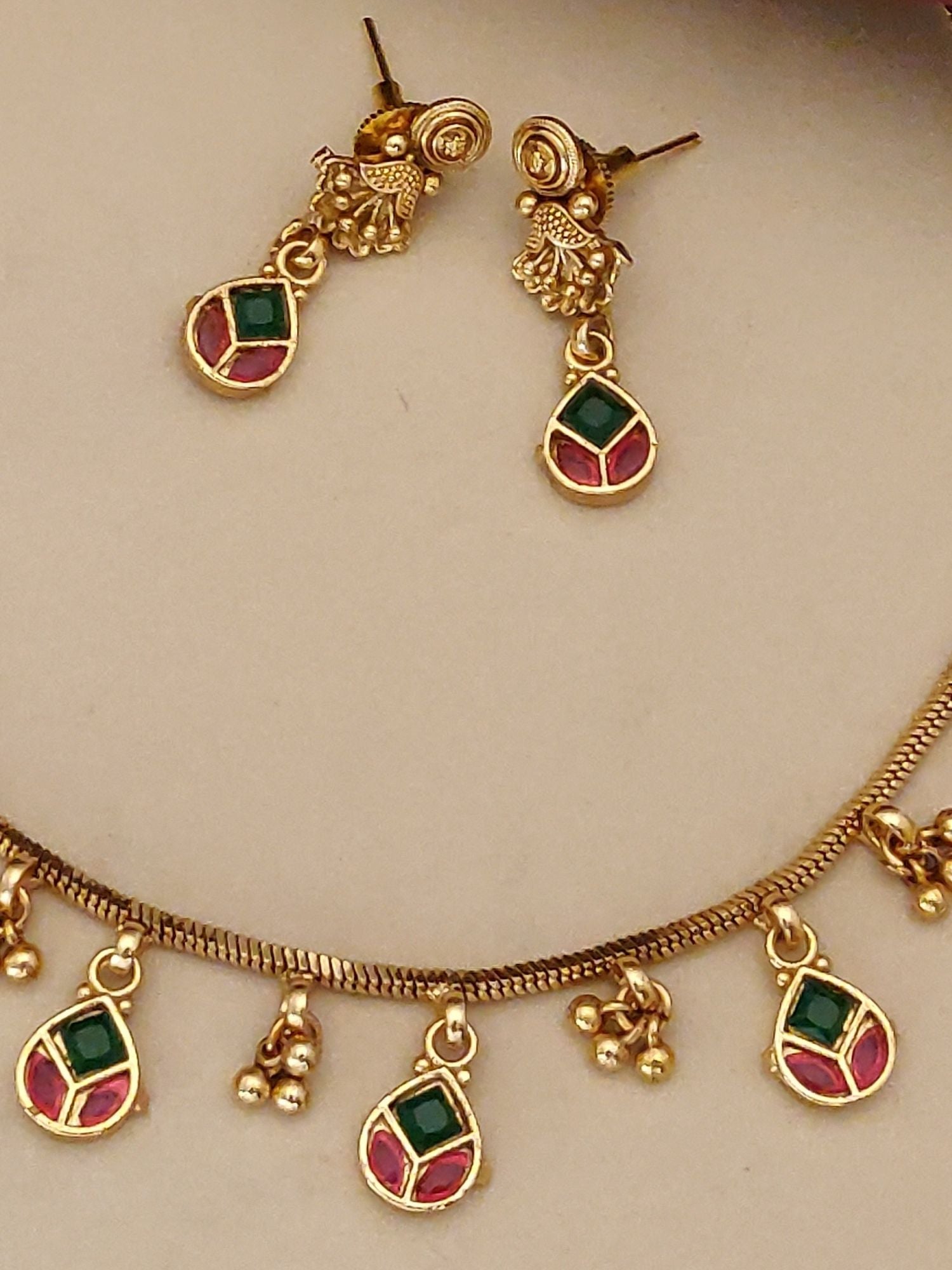 Abdesigns Gold Plated Kempstone Necklace Set