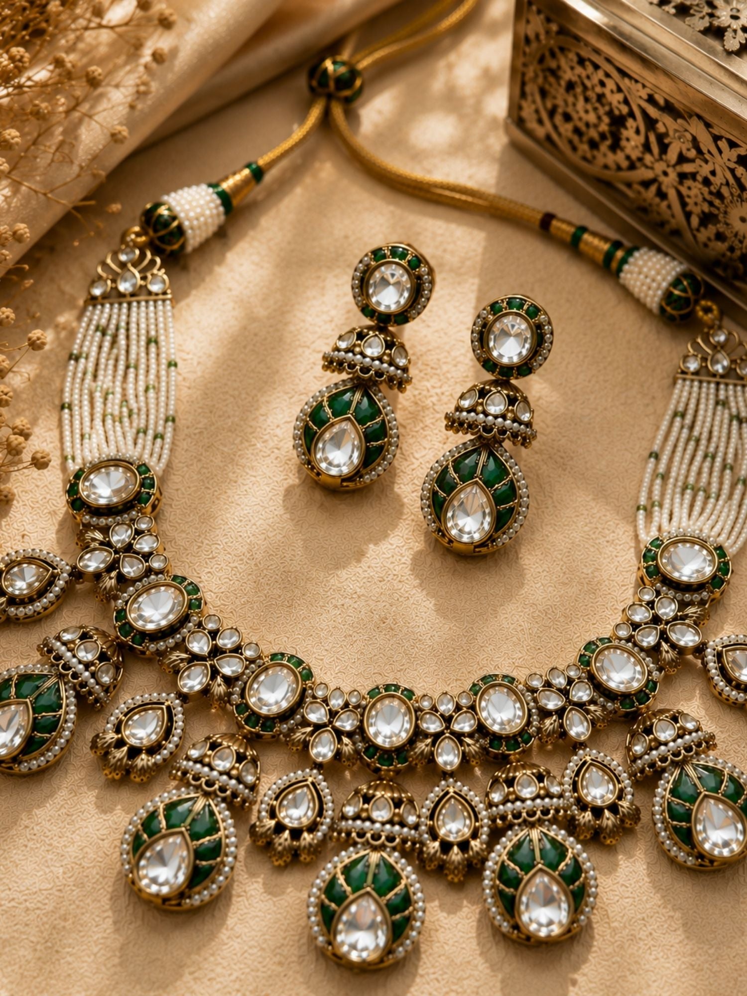 Ruby Kundan Choker Necklace Set in Gold Plating – Bridal | Abdesigns