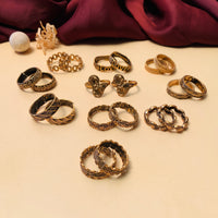 Thumbnail for Dailywear Pack of 10 Gold Oxidised Toe rings Designs - Abdesignsjewellery