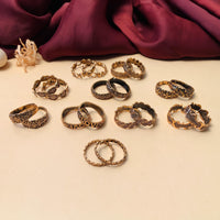 Thumbnail for Bestseller Pack of 10 Gold Oxidised Toe rings Designs