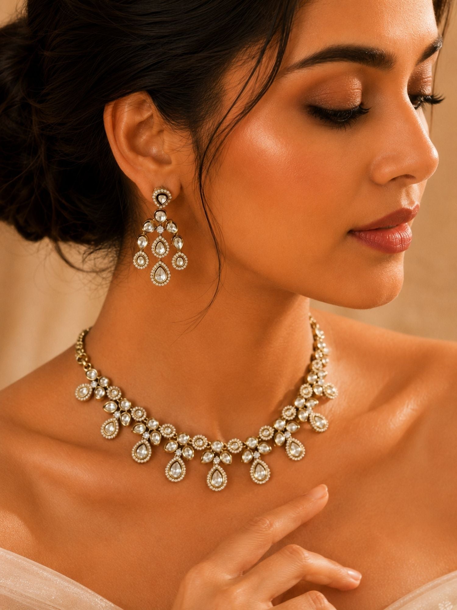 Kundan Drop Necklace Set | Abdesigns