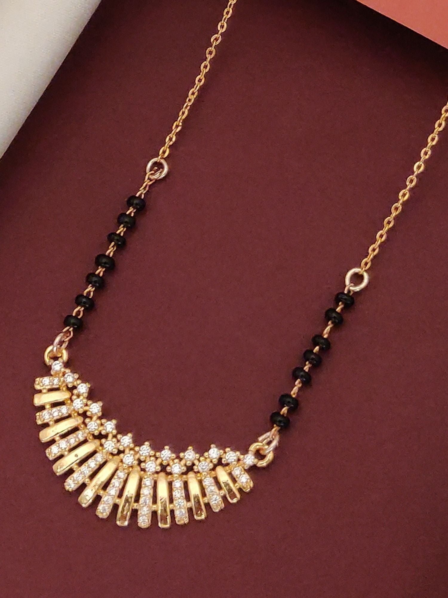 RoseGold Plated American Diamond Mangalsutra - mangalsutra by Abdesigns Jewellery