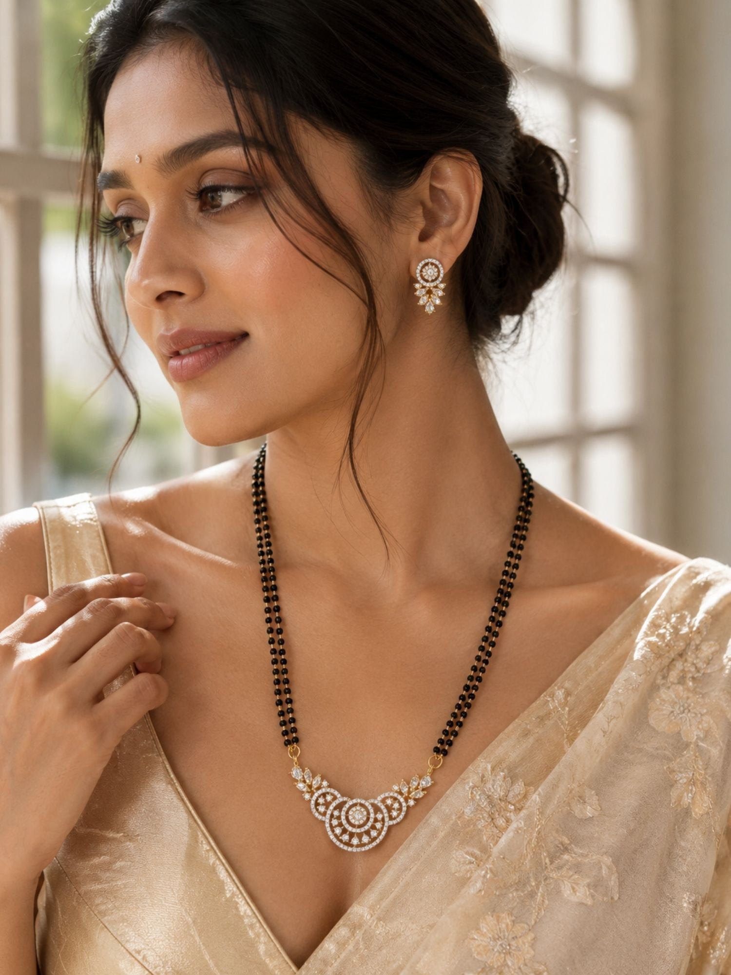 Gold Rich Pendant Mangalsutra Set – Party Daily Glam | Abdesigns