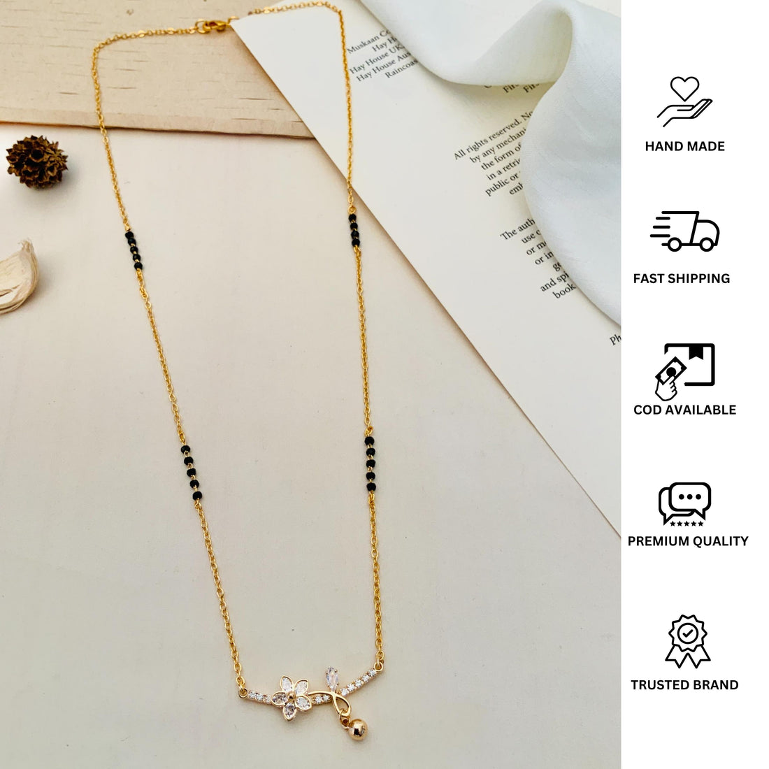 Gold Plated American Diamond Mangalsutra