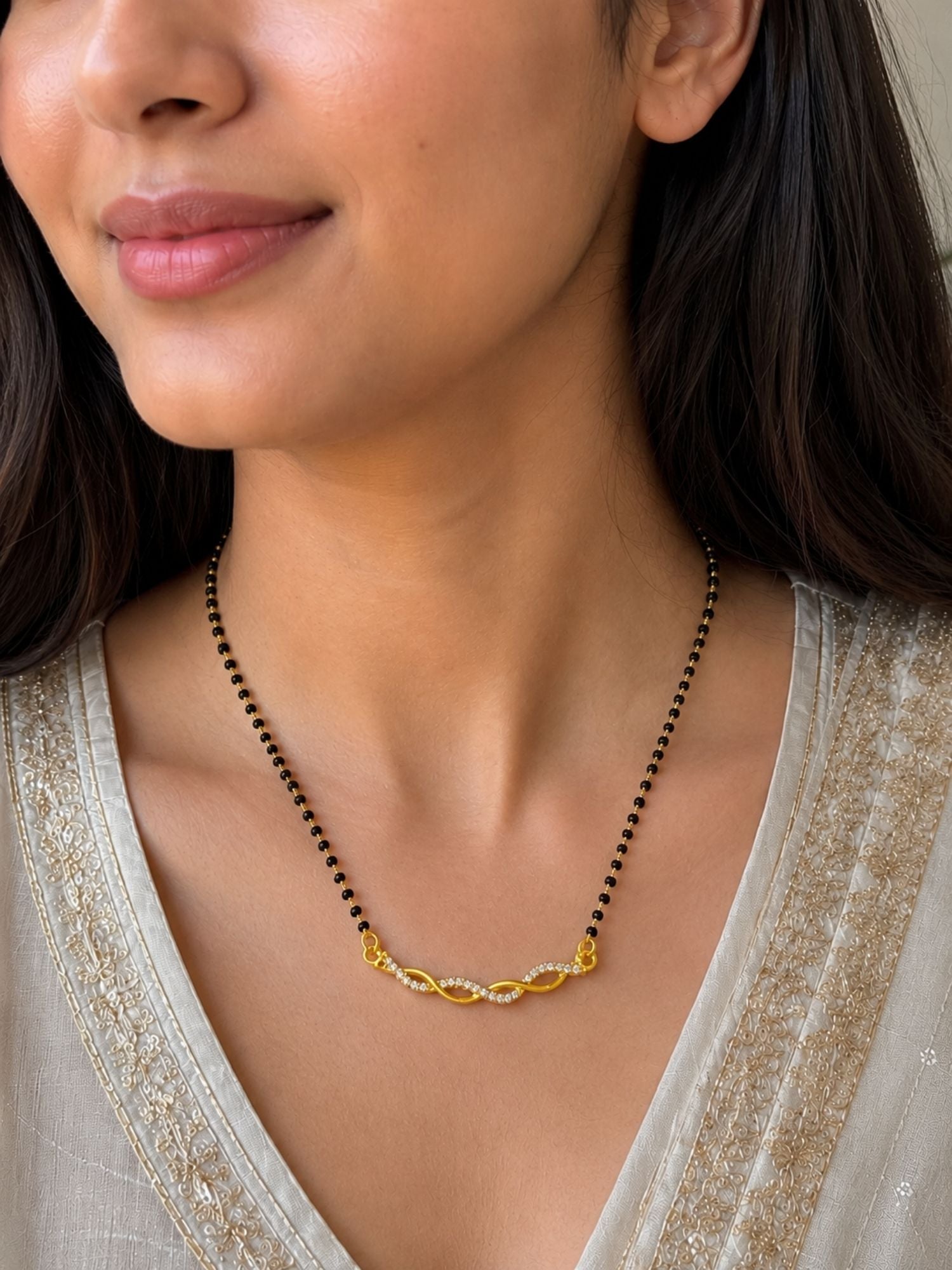 Infinity Mangalsutra in Gold Plating – Daily Wear | Abdesigns