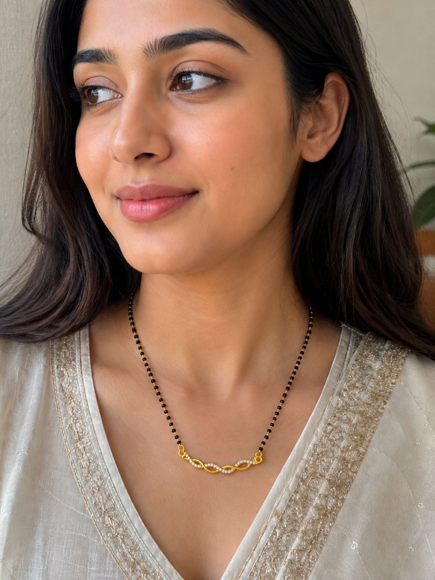 Infinity Mangalsutra in Gold Plating – Daily Wear | Abdesigns