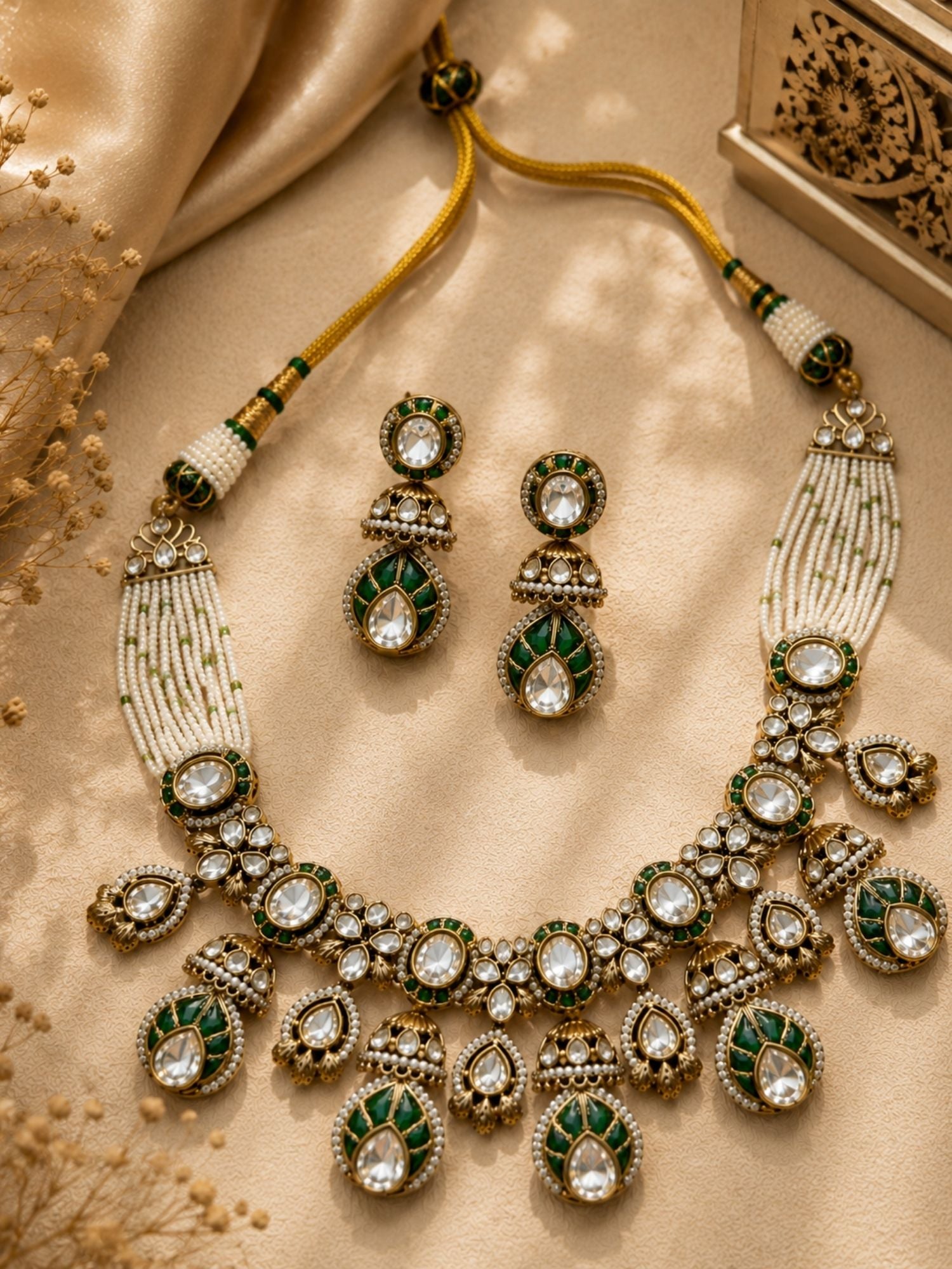 Ruby Kundan Choker Necklace Set in Gold Plating – Bridal | Abdesigns