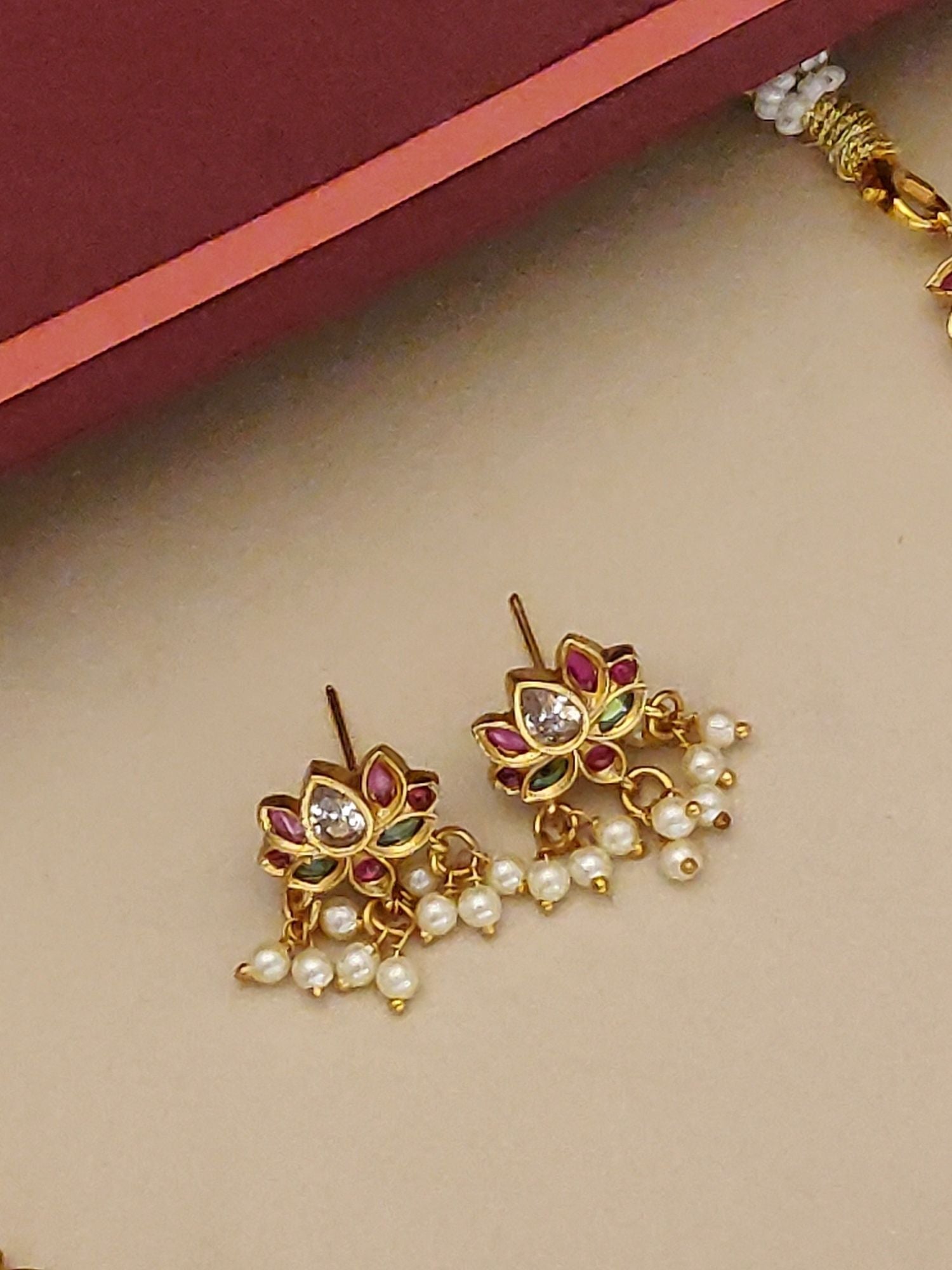 Abdesigns Gold Plated Kempstone Necklace Set