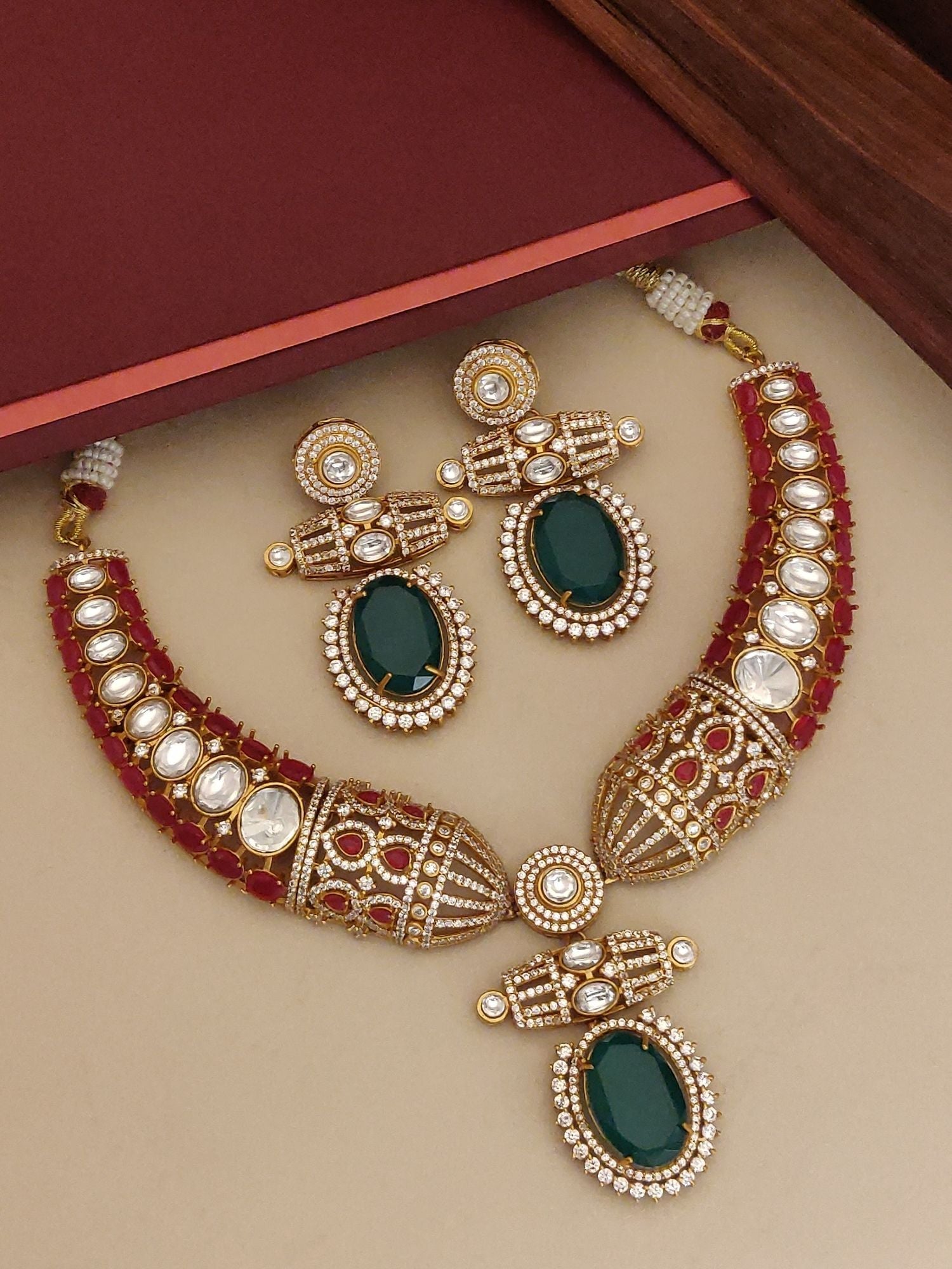 Abdesigns Meenakari Gold Plated Necklace Set